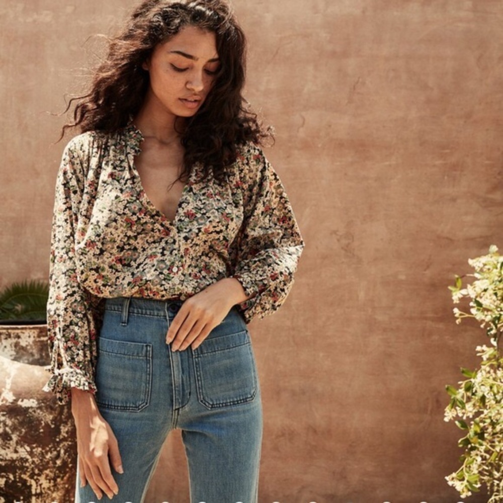 NWOT Doen Rose Top Sissinghurst Floral szXS
